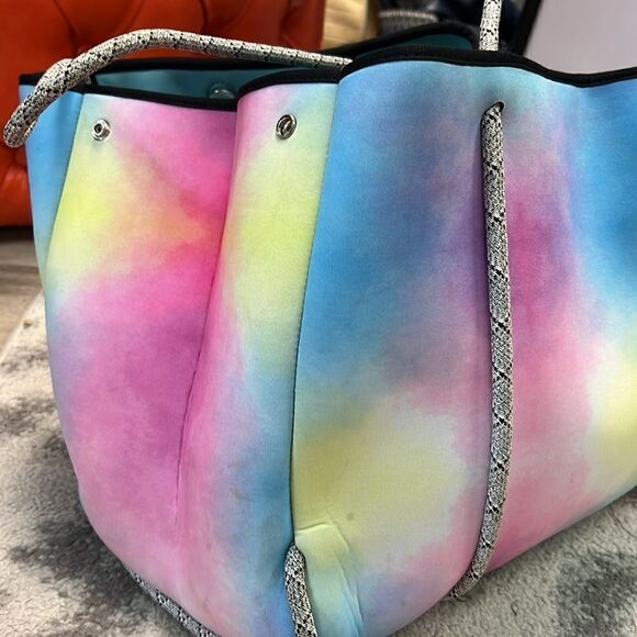 Tie Dye Tote Bag - Pastel Colors - Small Mark on Bottom (See Pics) - Picture 2 of 4